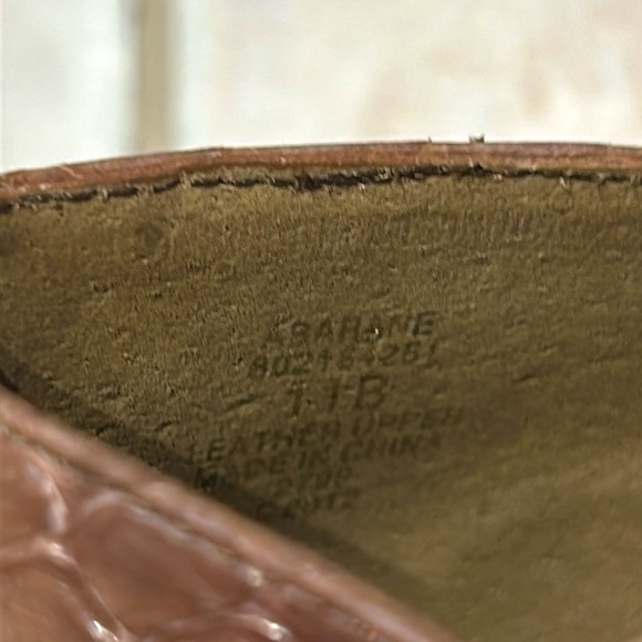 NWOT RALPH LAUREN s11 taupe snakeskin pumps-4”heel-patent toe cap-very elegant! - Picture 9 of 10